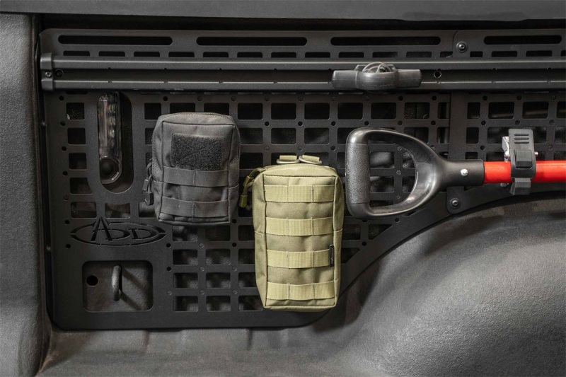 Ram TRX Bed Side Molle Panels - Driver Full Set - Addictive Desert Designs - Molle Pattern - Hammer Black - `21-`23